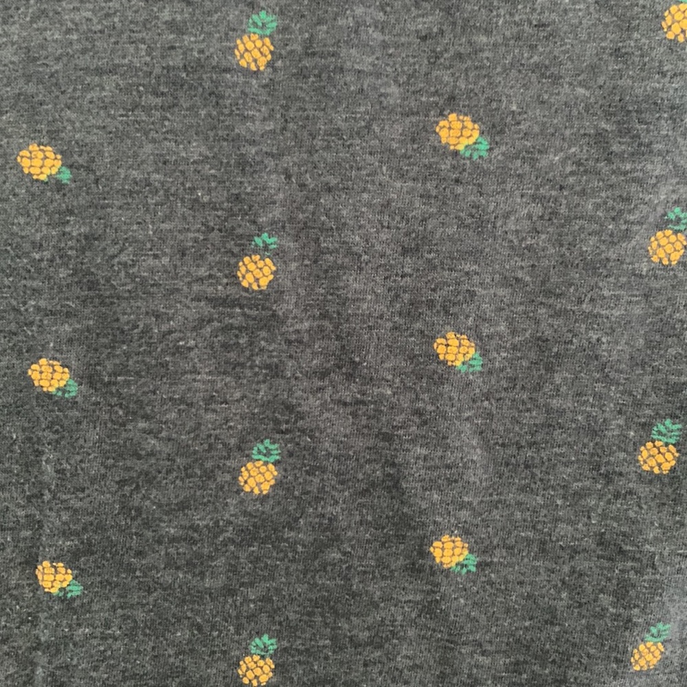 Denim and Flower Pineapple 🍍 Pattern T-Shirt - Picture 2 of 3